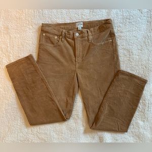 J Crew Women’s Camel Corduroy Straight Pants Size 29